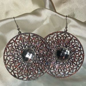 Big & Fun Christmas earrings bling NEW